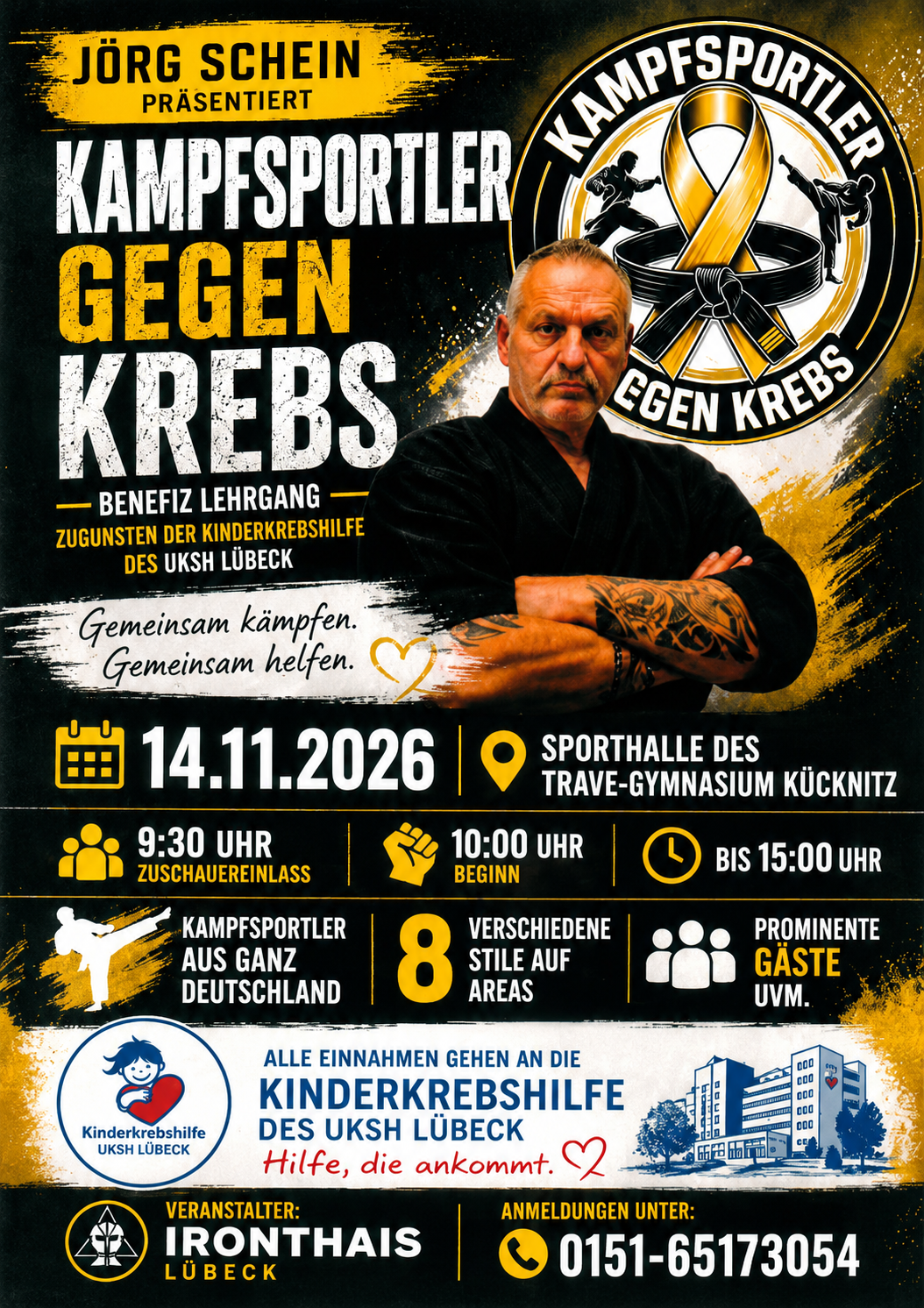 Kampfsportler gegen Krebs: Gemeinsam kämpfen. Gemeinsam helfen.
